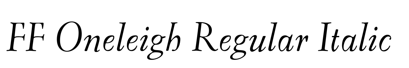 FF Oneleigh Regular Italic